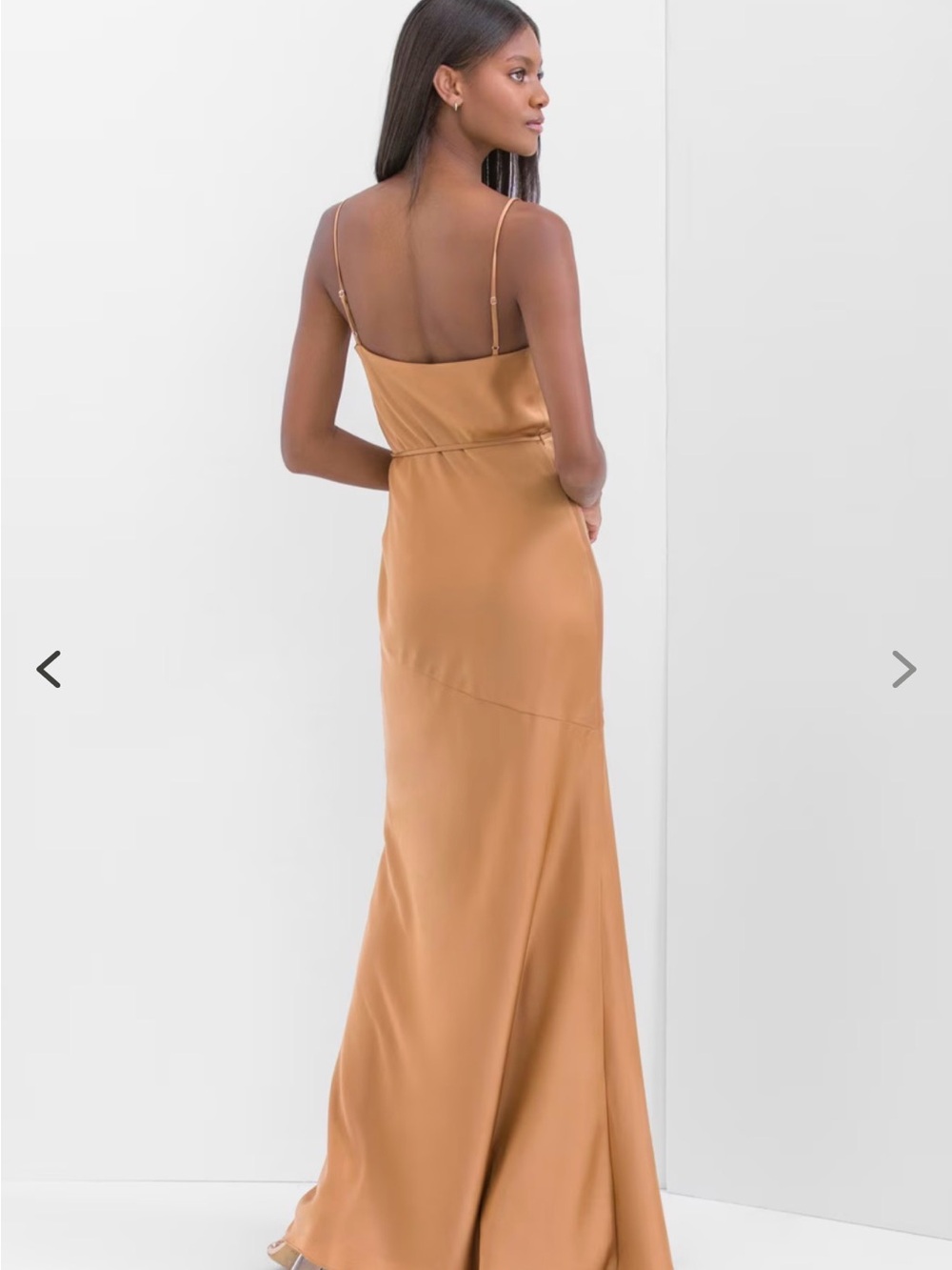 Watters Everly satin caramel gown - Picture 2 of 8